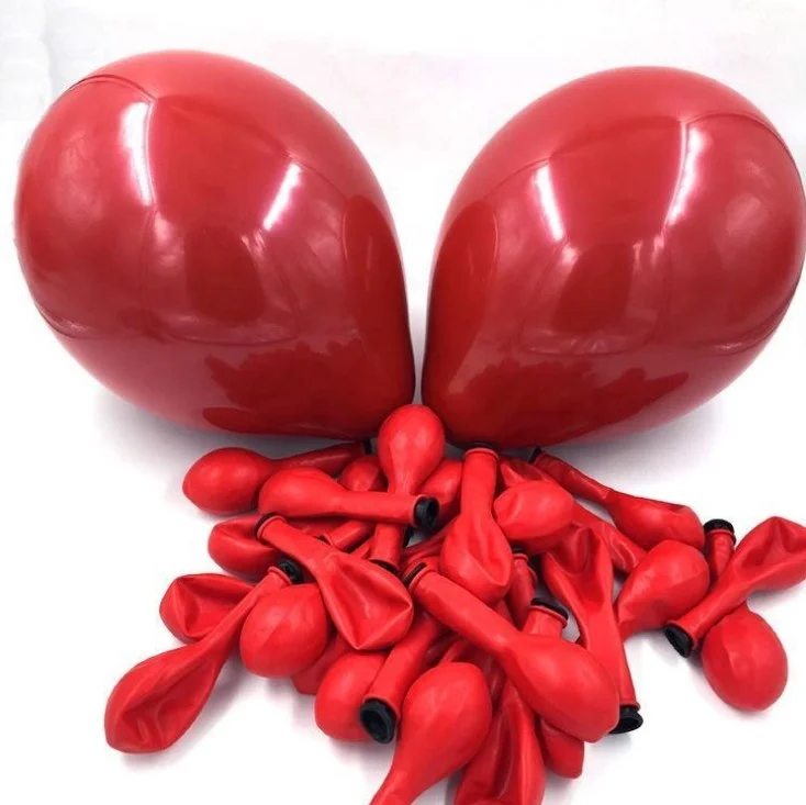 Матовый круглый латексный воздушный шар с красным гранатом на День святого Валентина, украшение для вечеринки, двойной воздушный шар рубинового красного цвета