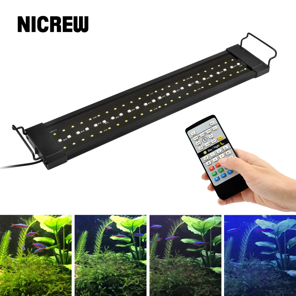 32-74cm Planted Aquarium LED Lighting Lamp 110V-240V Automated Timer Dimmer Fish Tank Light for Aquarium Aquariums & Accessories