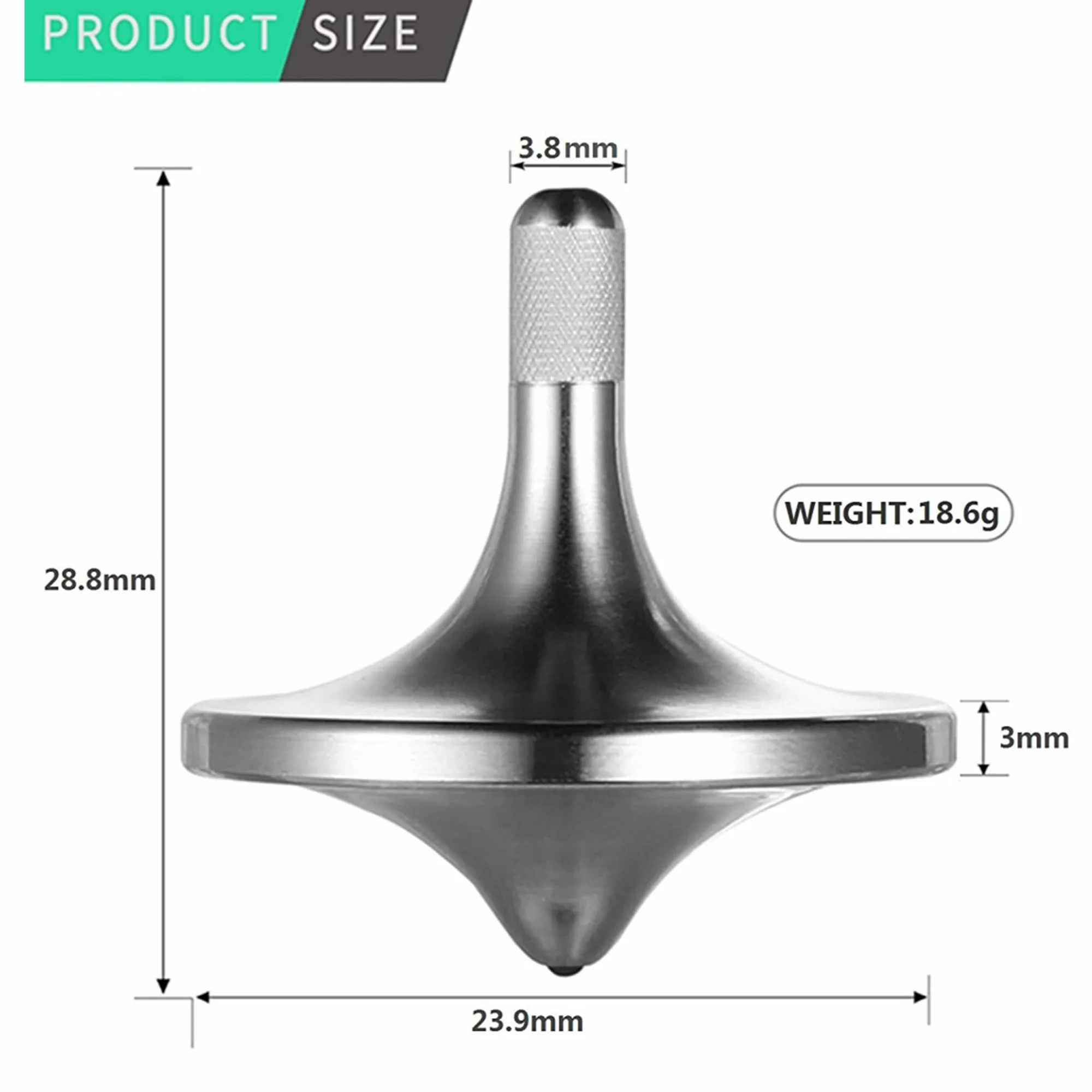 Original Factory Silver Metal Spinning Top Spin Forever Kids Toy