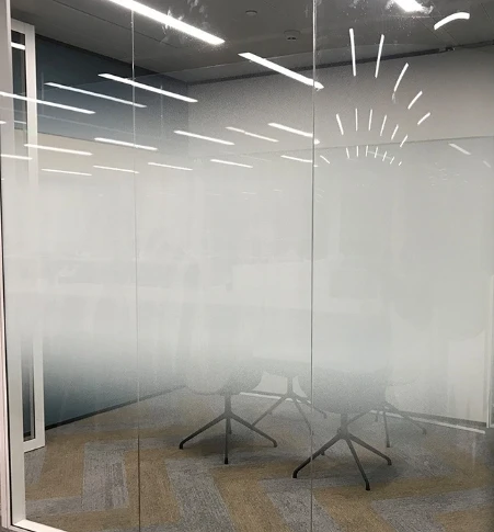 Two way gradient glass film self adhesive material  UV cut privacy protection widely use for hotel and office