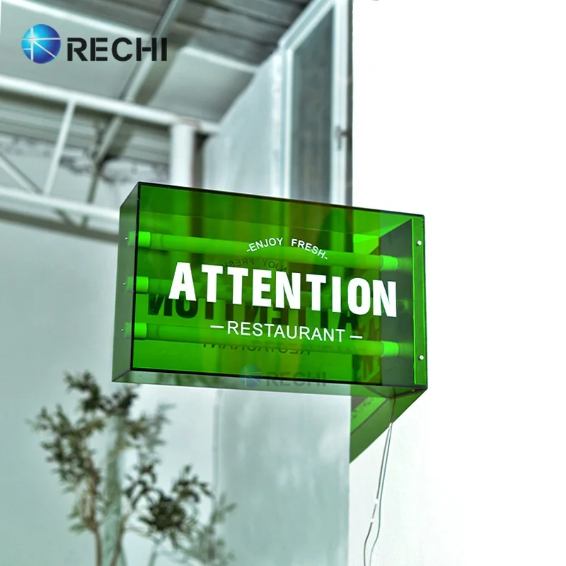 RECHI Illuminated Outdoor Shop Front Light Box Signage Acrylic LED Light Box Sign For Store Advertising Light Box Sign