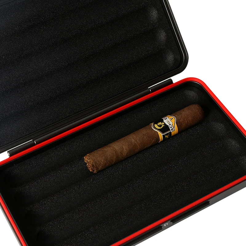 Hot Selling Lightweight Aluminum Alloy Travel Humidor Cigar Box Portable Ultrathin High Quality Cigar Cases Humidors