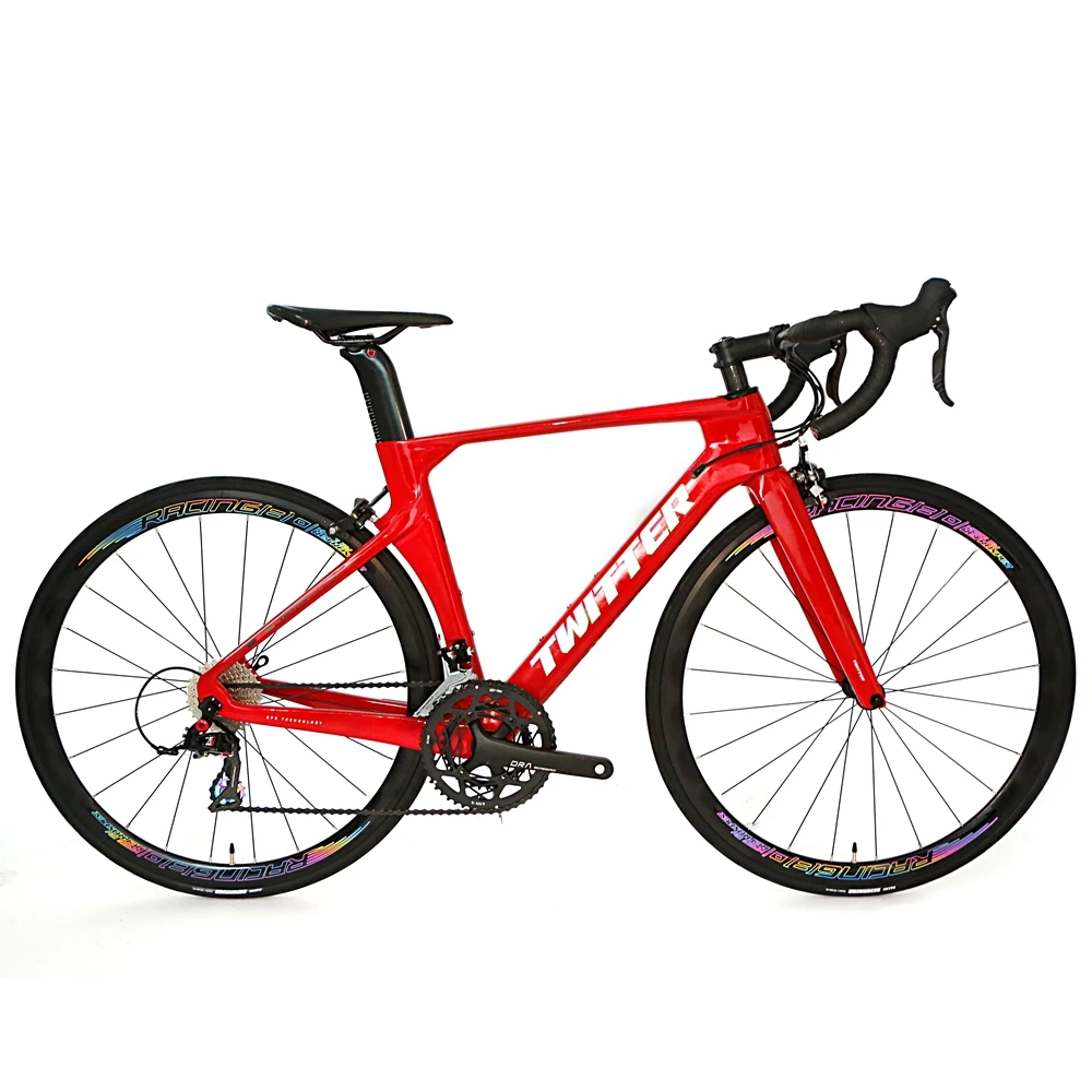 New arrival Twitter carbon fiber road bike 700c wheel size RS-22 groupset road bicycle with V brake