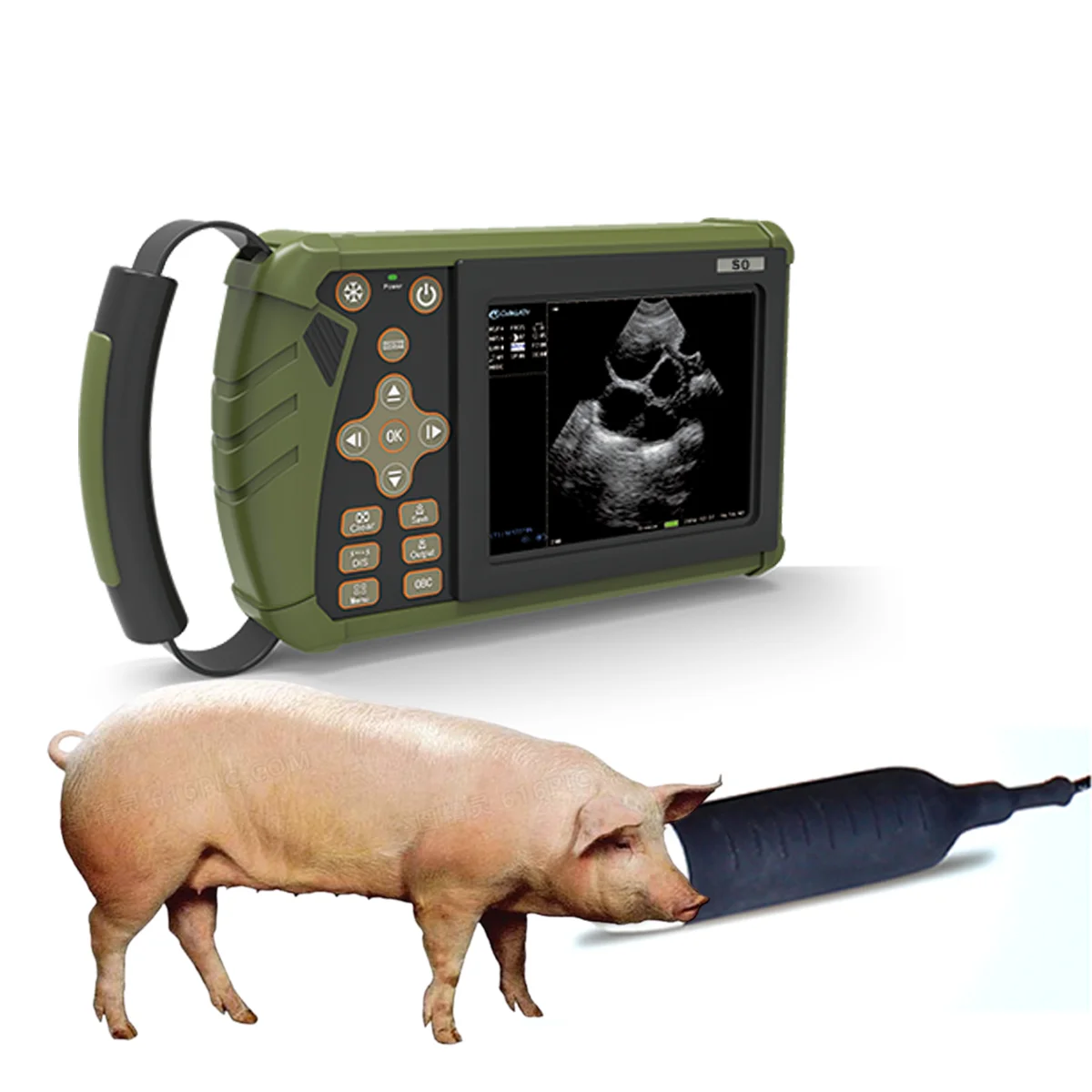 Farm Use Portable Handheld Veterinary Animal Ultrasound Probe Machine For Cow Horse Sheep Dog