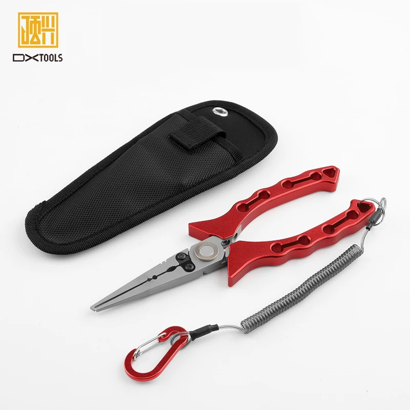 Wholesales Professional Saltwater Aluminum Long Reach Fishing Pliers Hook Remover with Sheath and Lanyard