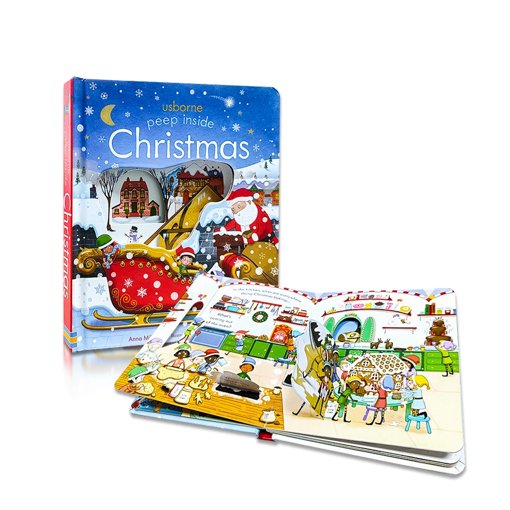 New children christmas gift boys girls games book christmas bedtime story lift the flap books printing
