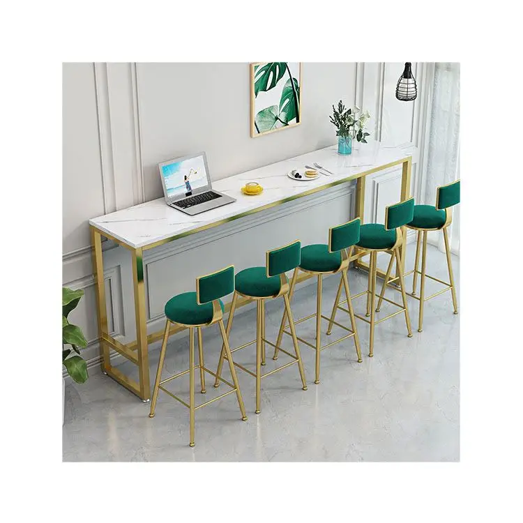 Coffee Shop Kitchen Restaurant Bistro Outdoor Wooden Tall High Pub Metal Square Bar Tables Modern Home Luxury Furniture