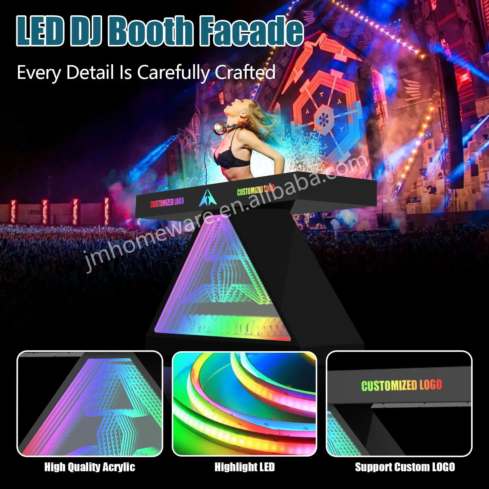 Led Lights Design Portable DJ Z Table Case Truss Table Dj Booth Stage For Nightclub KTV Bar