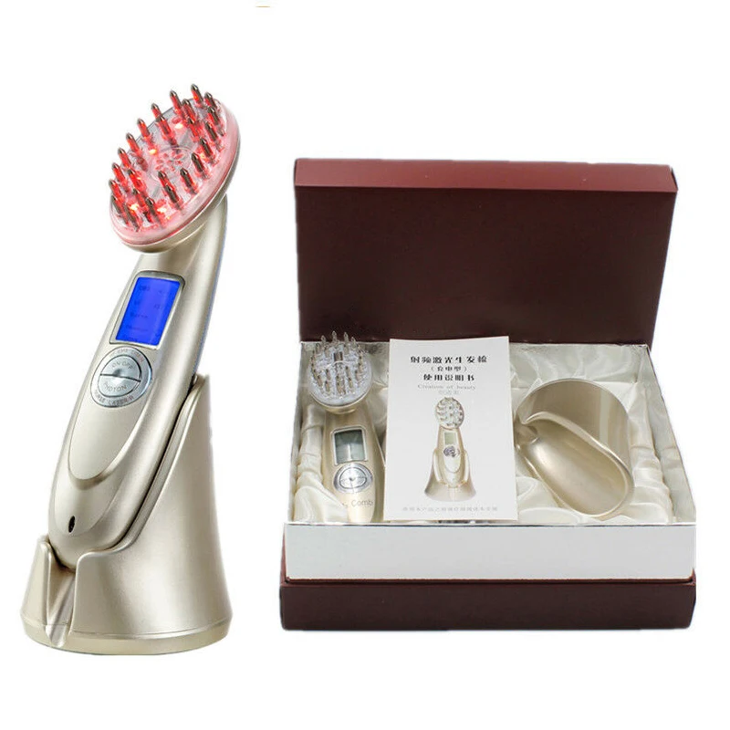 5 In 1  Laser Comb Photon Bio Vibration EMS RF Massage Grow Hair Stop Loss Brush