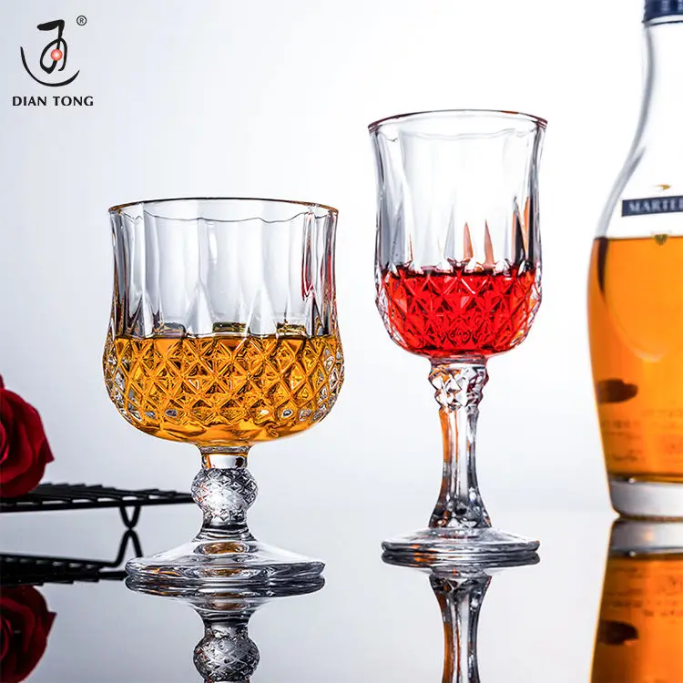 220Ml Engraved Hotel Restaurant Custom Glassware Crystal Clear Goblets Cups Water Wine Glasses Goblet Vintage Goblets Weeding