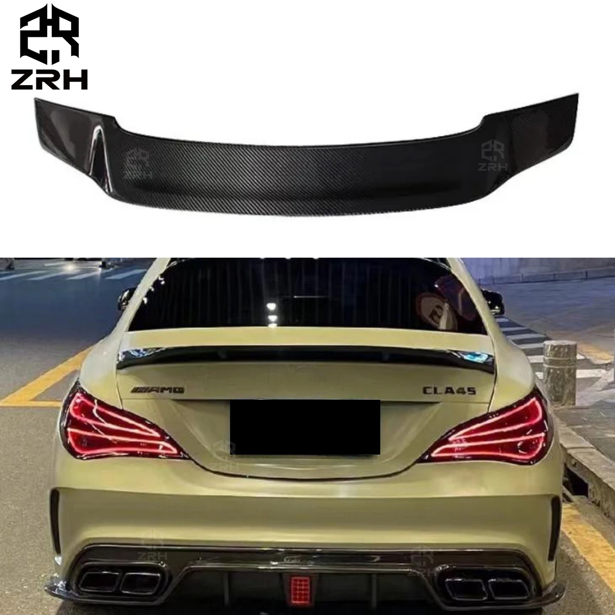 Спойлер заднего багажника из углеродного волокна в стиле R для Mercedes Benz CLA45 AMG W117