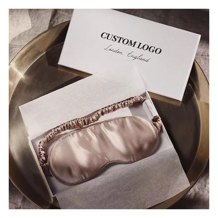 adjustable strap wholesale  travel silk sleeping eye mask custom logo Blindfold 100% pure mulberry silk eyemask