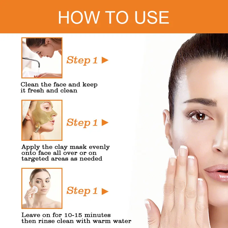 Turmeric Powder Face Mask Beauty Skin Care Brighten Repair Anti-Acne Tumeric  Extract Facial Bentonite Clay Mask