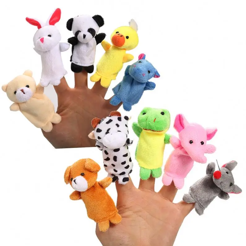 Cheap Wholesale Cute Animals Finger Puppet Baby Kids Plush Toy Hand