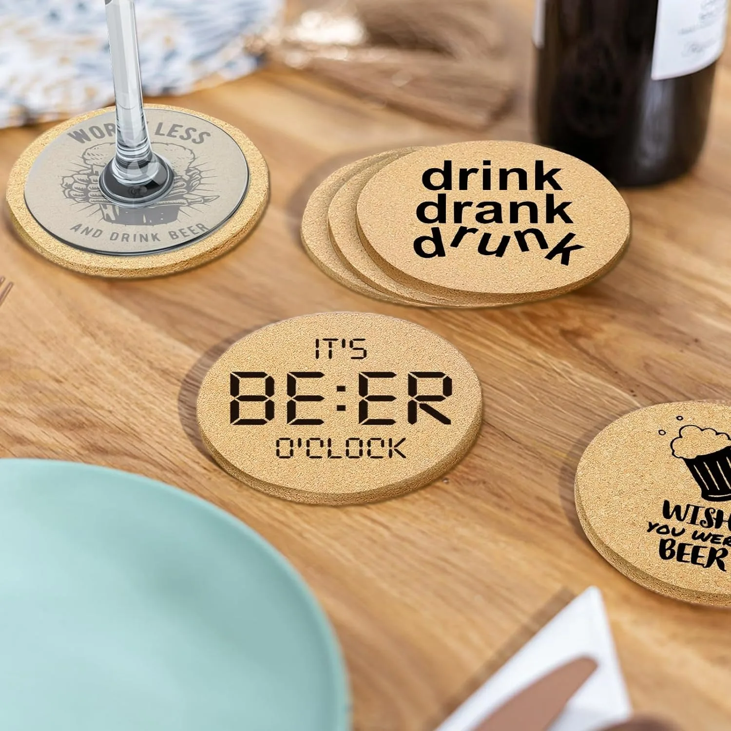 china factories Color Printing custom printed logo Eco-friendly cork coaster
