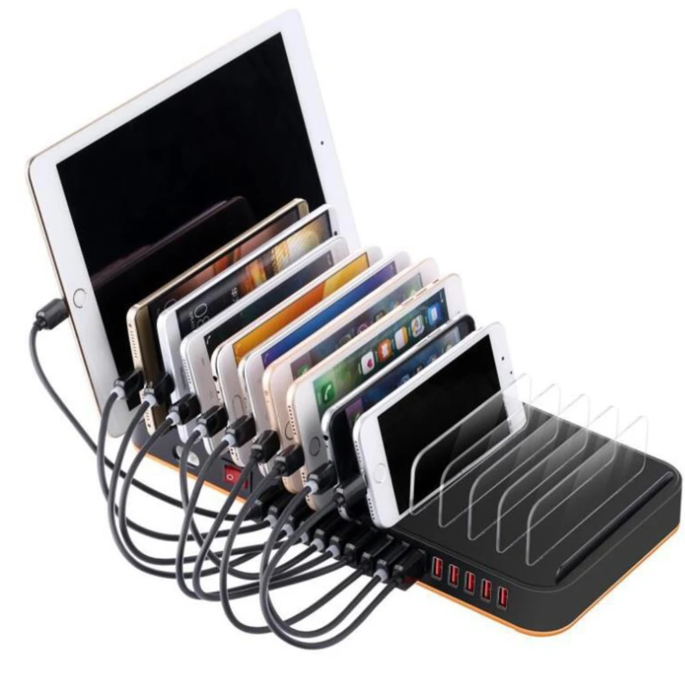 Smart Mobile Phone Tablet Stand Multiple Magnetic Wireless Charger  Desktop Charging Station With Quick Charge Usb Charge Ports