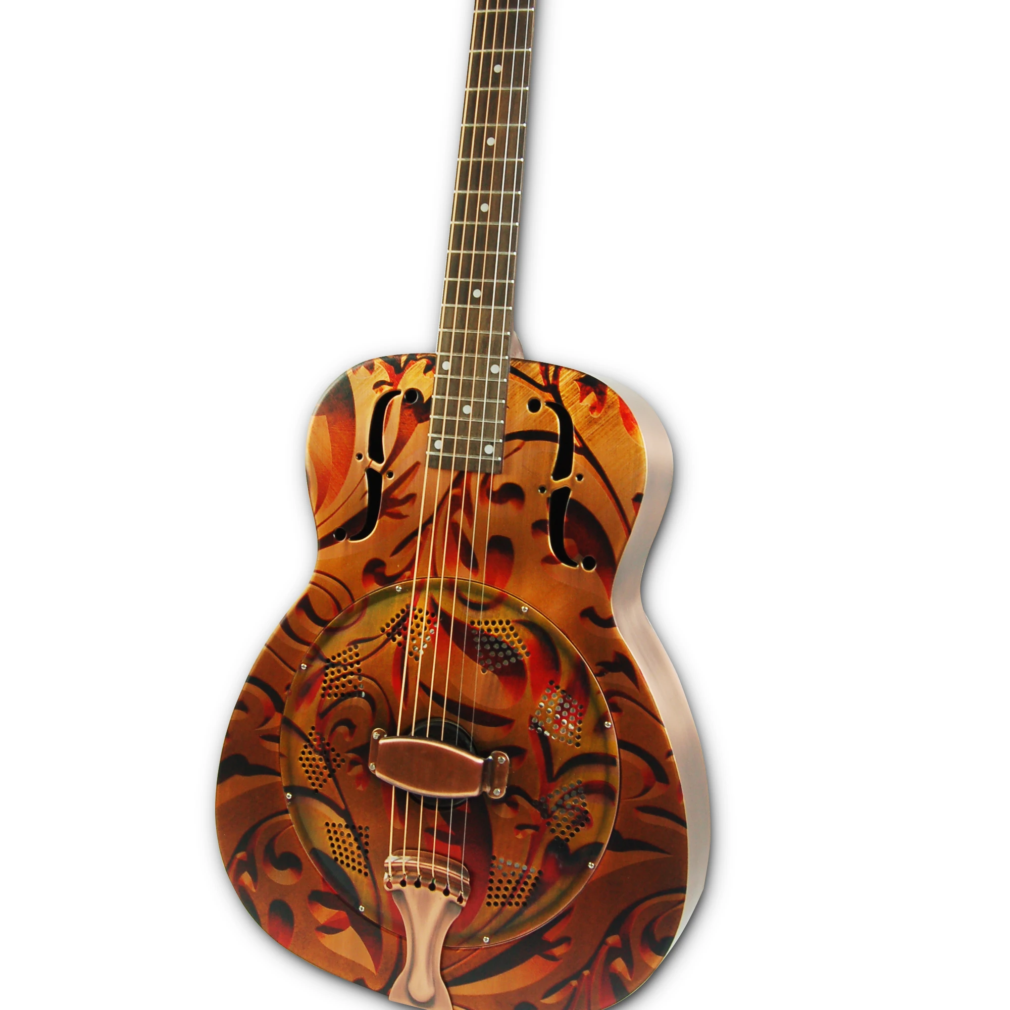 
Kinglos brass resonator with mahogany double neck electric mahogany bass guitar 