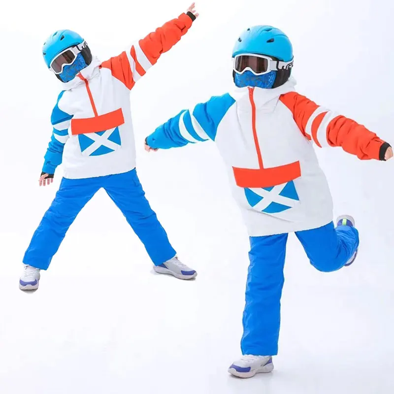 Kids Ski Suit Boy Snow Suits Children Snowboard Tracksuit Waterproof Winter Girls Skiing Sets Overalls Kids Outdoor Clothes