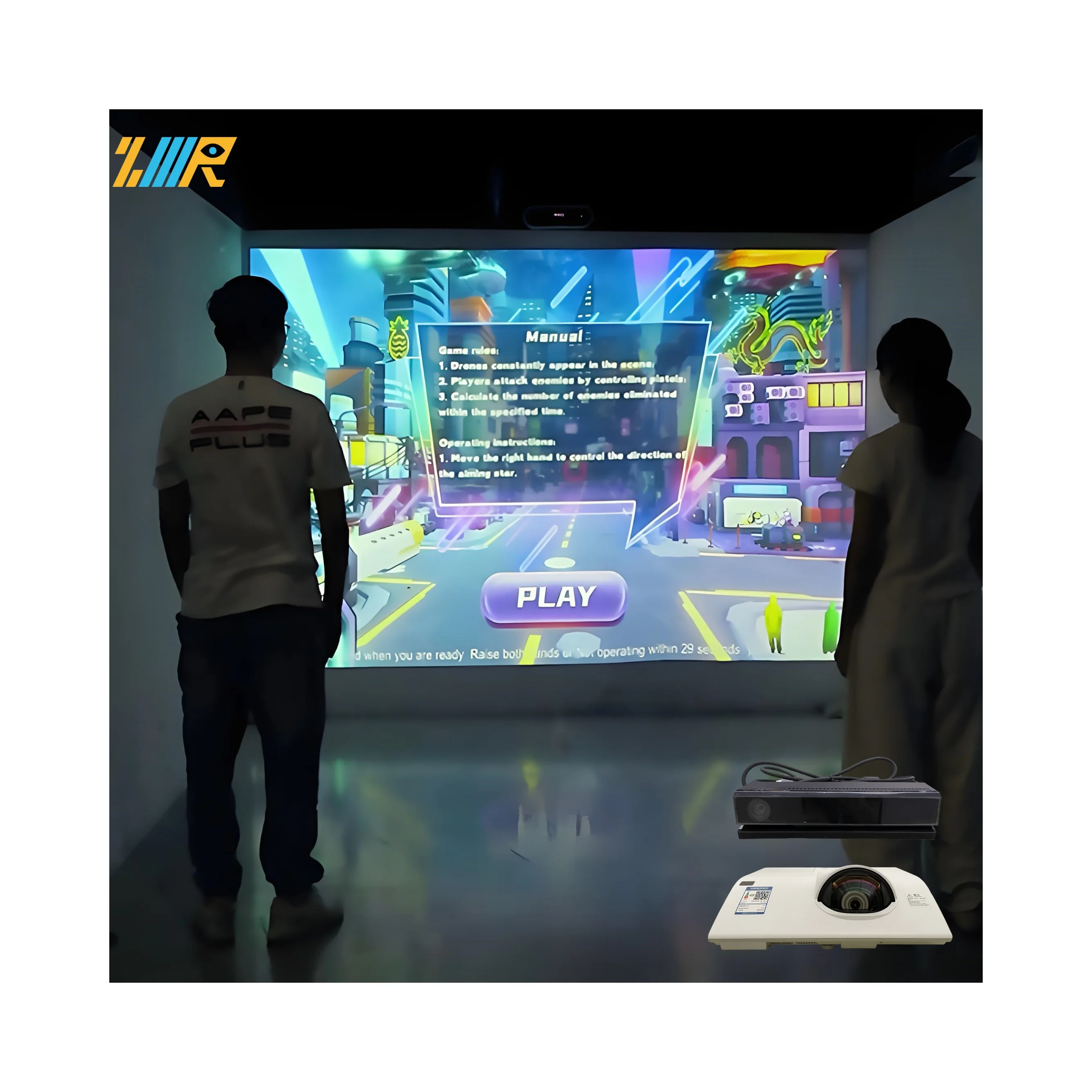 Support single or two person mode interactive games device interact game comput suppliers interactive projector