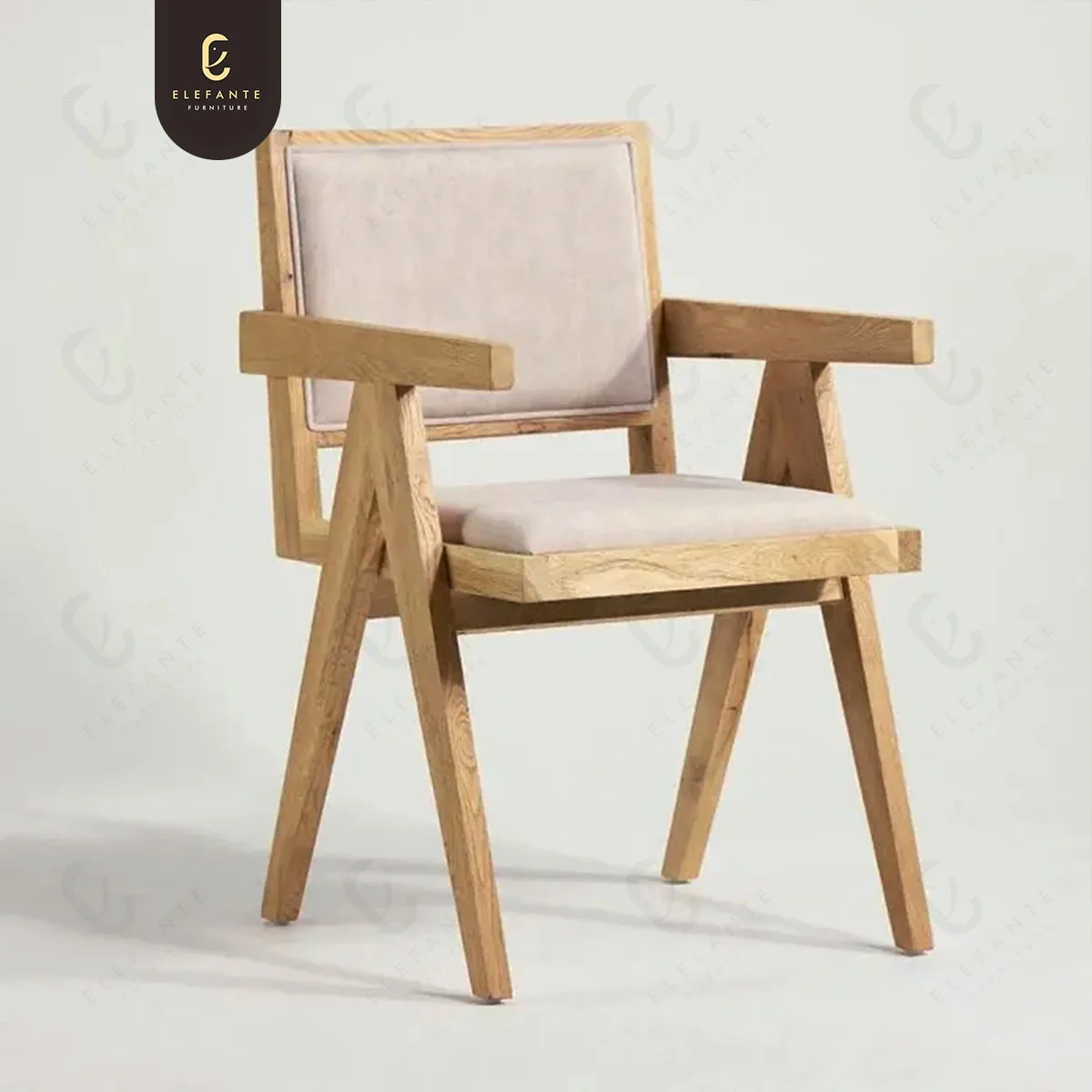 High Quality Classical Design Style Dining Room Furniture Indoor Kitchen Furniture Fabric Solid Wooden Dining Chair