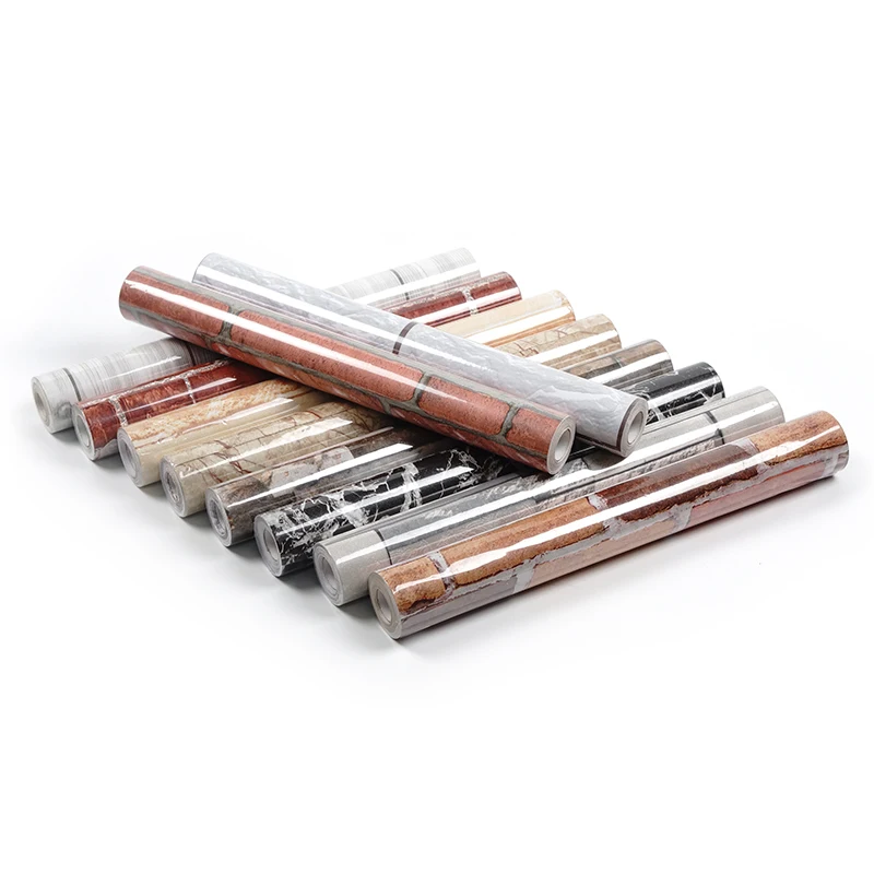 Room decoration Brick design contact paper Matt wood grain PVC film vinyl adhesive wood film for furniture laminate film Roll