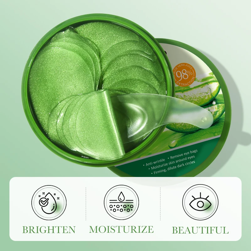 OEM ODM SADOER Organic Aloe Eye Masks Anti Wrinkle Collagen Soothing Remove Dark Circles Moisturizing Eye Mask Skin Care