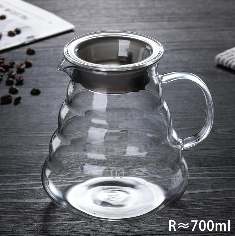 Best Cheap High borosilicate glass Coffee Maker Drip Coffee/Tea Pot set 700ml cloud sharing pot Tea Coffee Maker Kettle