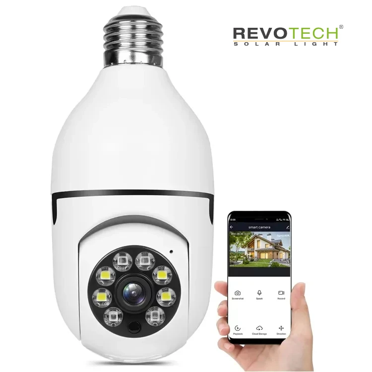 1080P HD Home Smart Wireless Surveillance Light Bulb Camera, Wifi IP Camera P2P Wireless 360 Degree PTZ Light Blub Camera