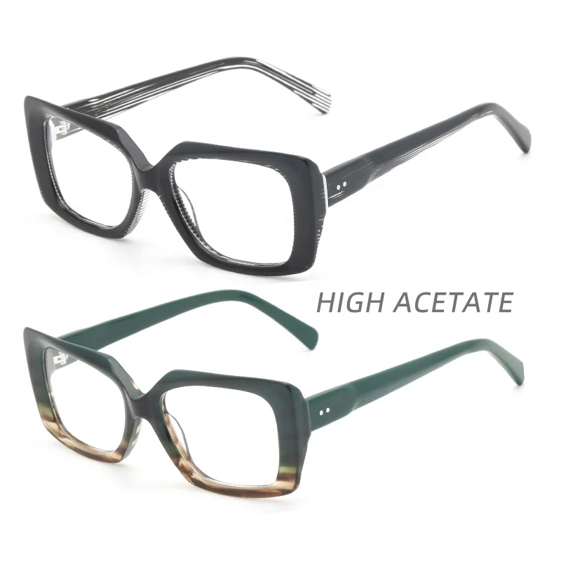 China Manufacture new arrival wholesale price custom rectangle acetate eyeglass frames optical eyewear