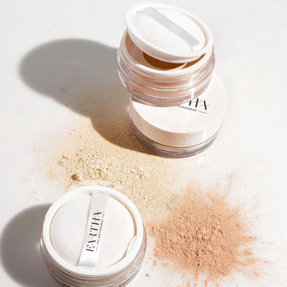 waterproof oil control vegan loose setting powder luxury talc free loose setting powder beige loose powder