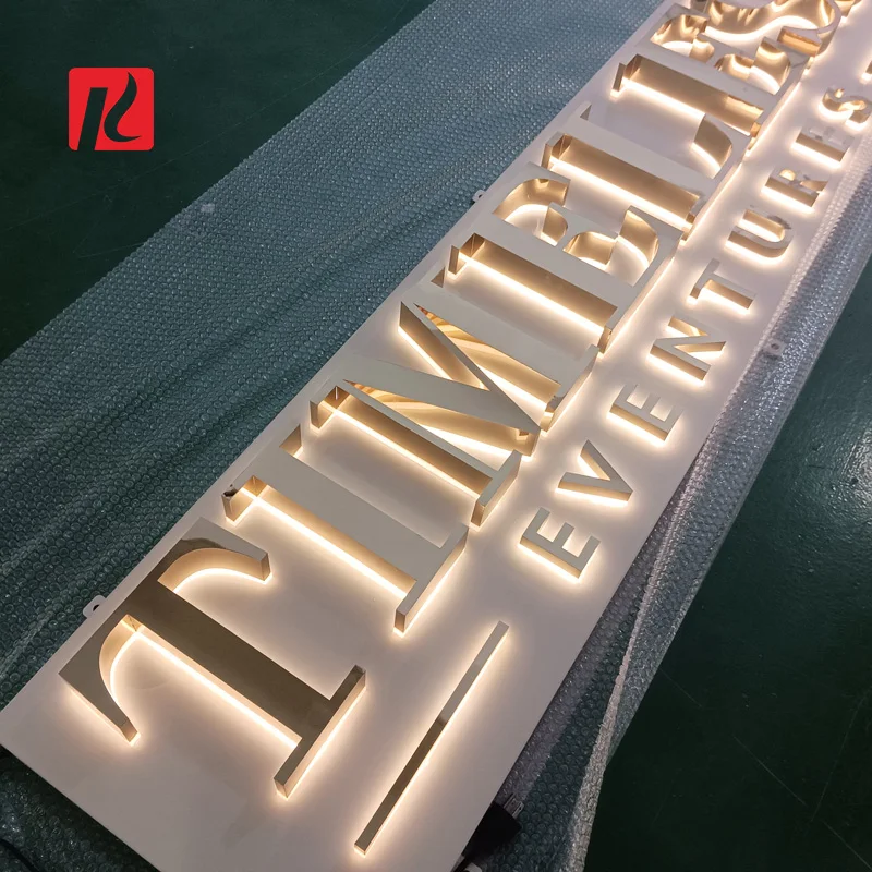 Kexian Custom LED Backlit Letter Sign Shop Name 3D Channel Letters Illuminated LED Metal Backlight Signboard for Business