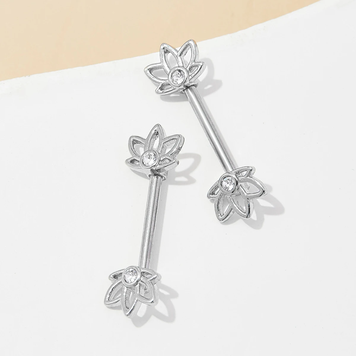 316l Stainless Steel Jewelry Inlaid Zircon Ring Nail Tongue Nail Sexy Luxury Gold Plated Nipple Piercing Titanium Jewelry