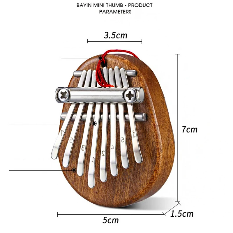 Мини-пианино для пальцев Kalimba 8 клавиш Портативное музыкальное маленькое милое
