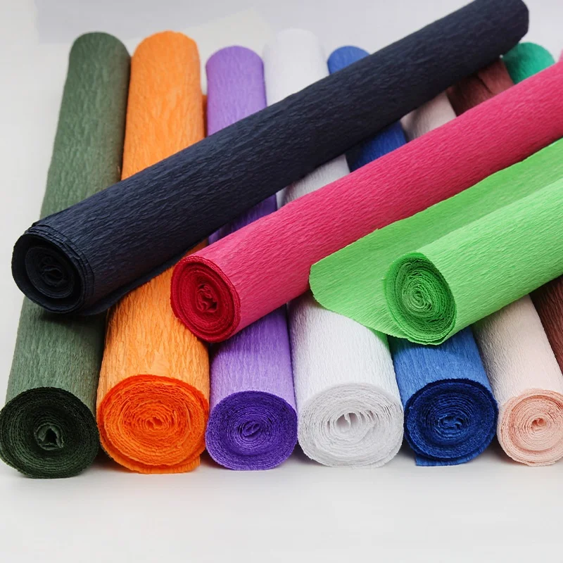 Colorful Rolled Edge Paper Handmade Flower Making Materials Paper DIY Rose Crinkle Paper