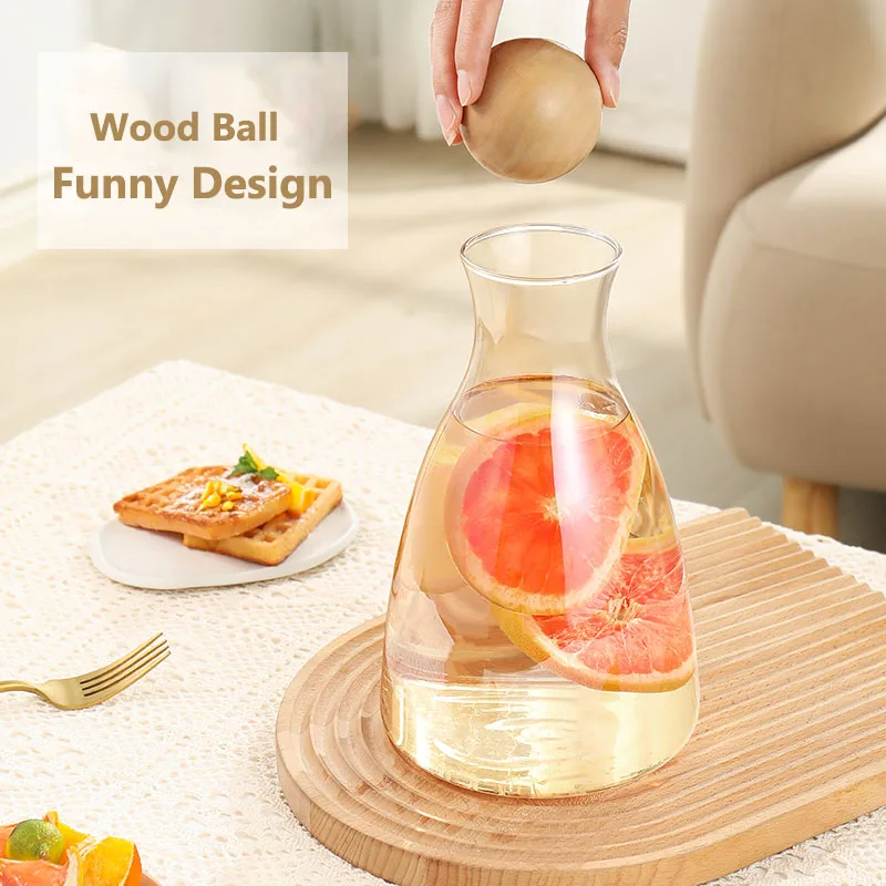 glass pitcher water jug clear and amber color high borosilicate glass 1200ml hotel restaurant