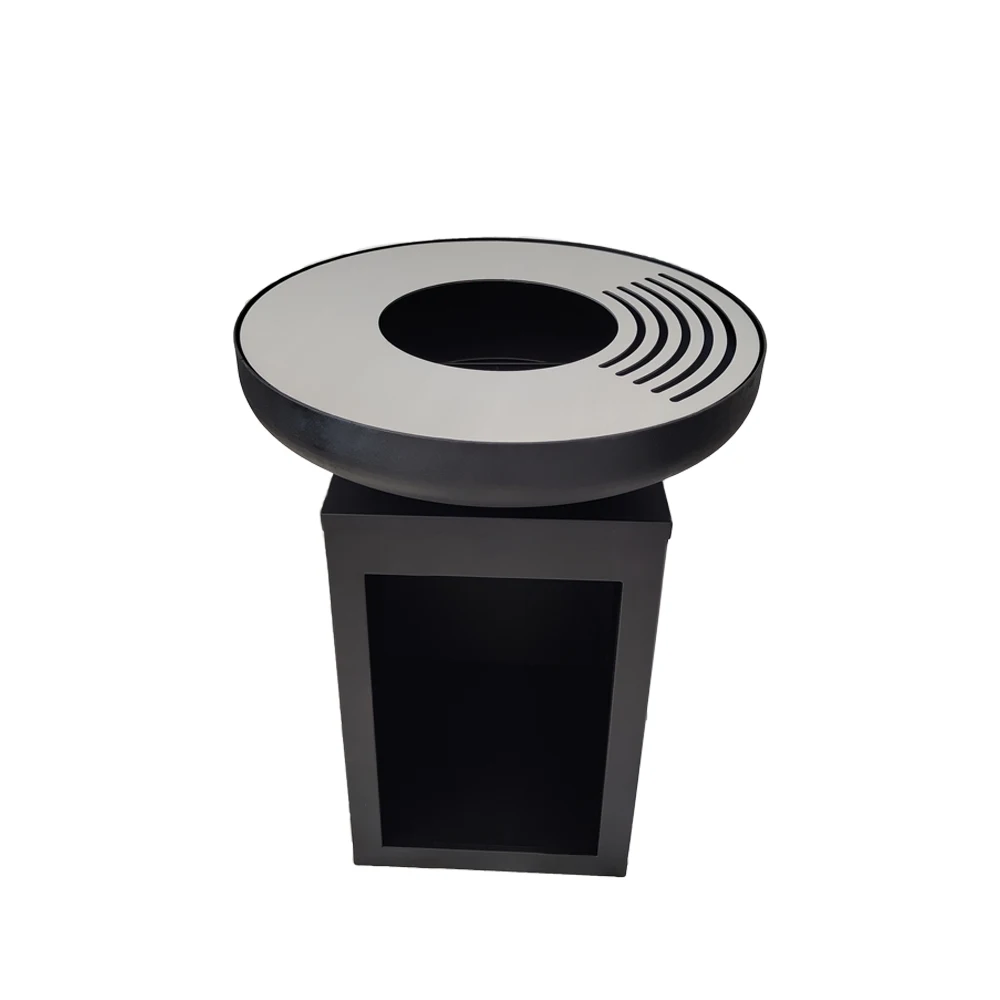 0N Sale Multifunctional Garden Corten Steel Fireplace Metal Fire Pit Outdoor With Log Storage