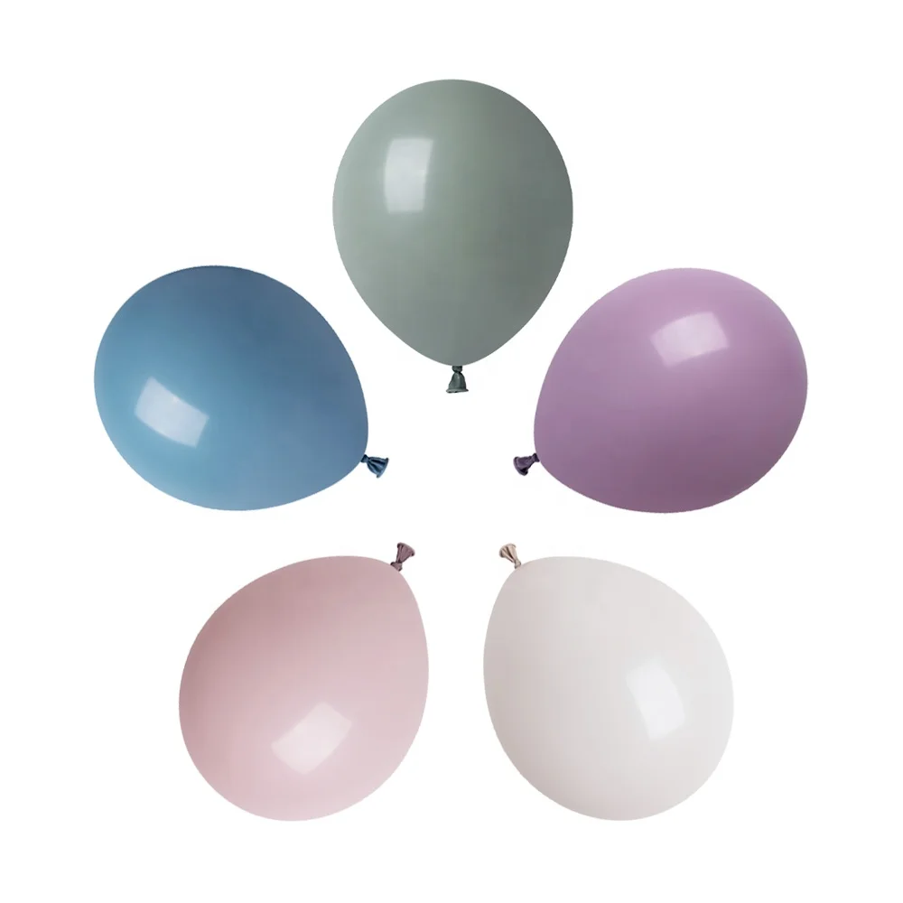Wholesale Happy Birthday Party Decoration Helium Pastel Dusk Color White Rose Pink Blue Green Lavender Latex Balloons