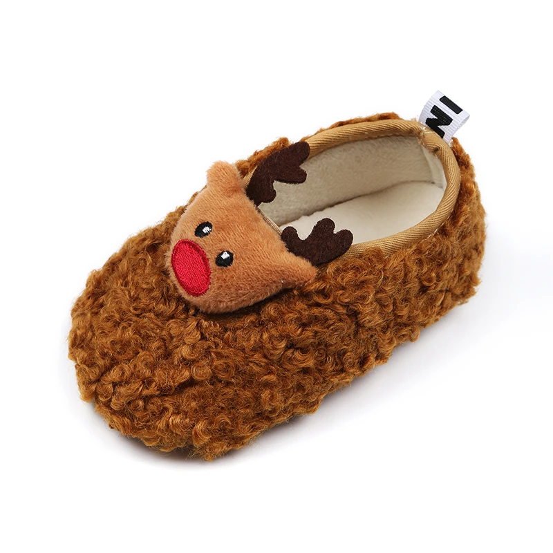 Дизайнерские повседневные ботинки без шнуровки для новорожденных мальчиков и девочек, повседневные рождественские домашние меховые ботинки, детская зимняя обувь