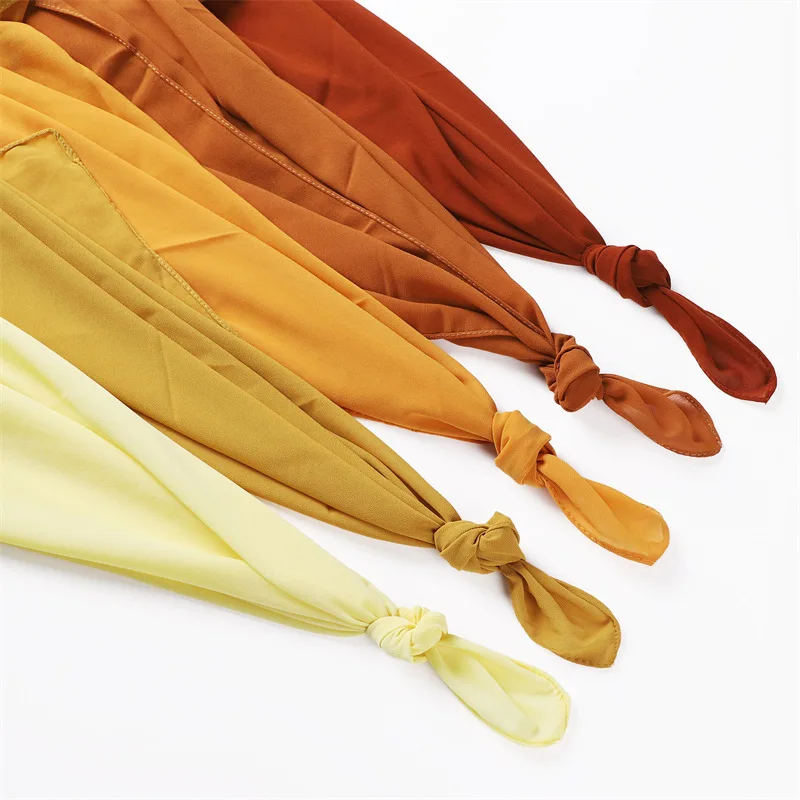 High Quality Pearl Chiffon 70*175cm Islamic Shawls Hijab Women Plain Chiffon Hijab Scarf