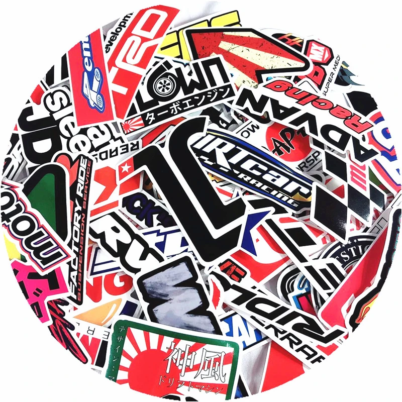 100Pcs Cool Car Motorcycle JDM Modification Graffiti Stickers Skateboard Phone Car Luggage Helmet Waterproof Sticker Car sticker