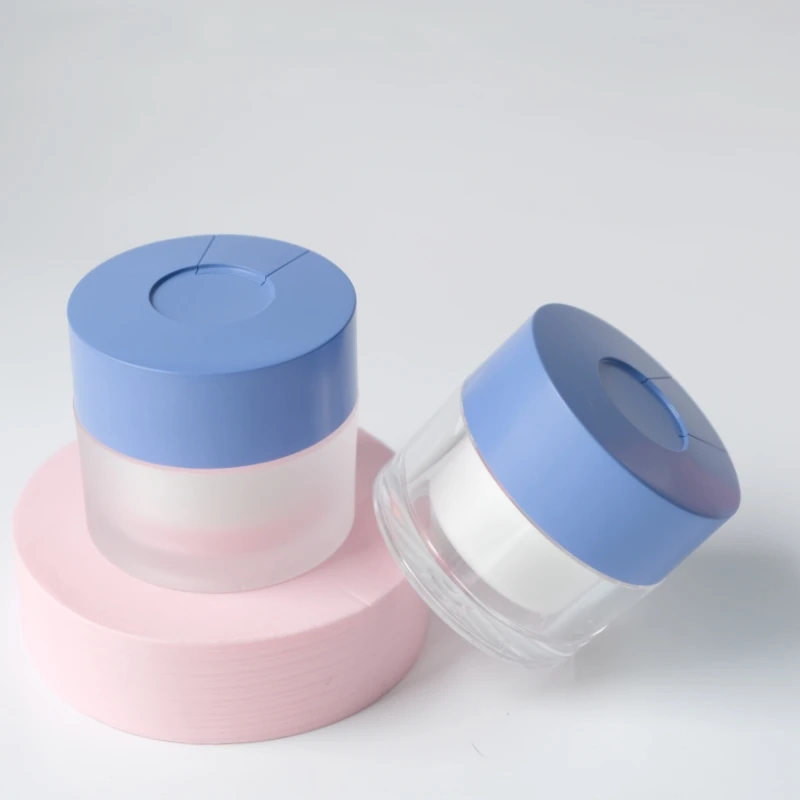 Acrylic Cream Jars Refillable Cream Jar with Spoon Body Butter Jar Plastic Cosmetic PMMA Silk Screen Printing Hot Stamping