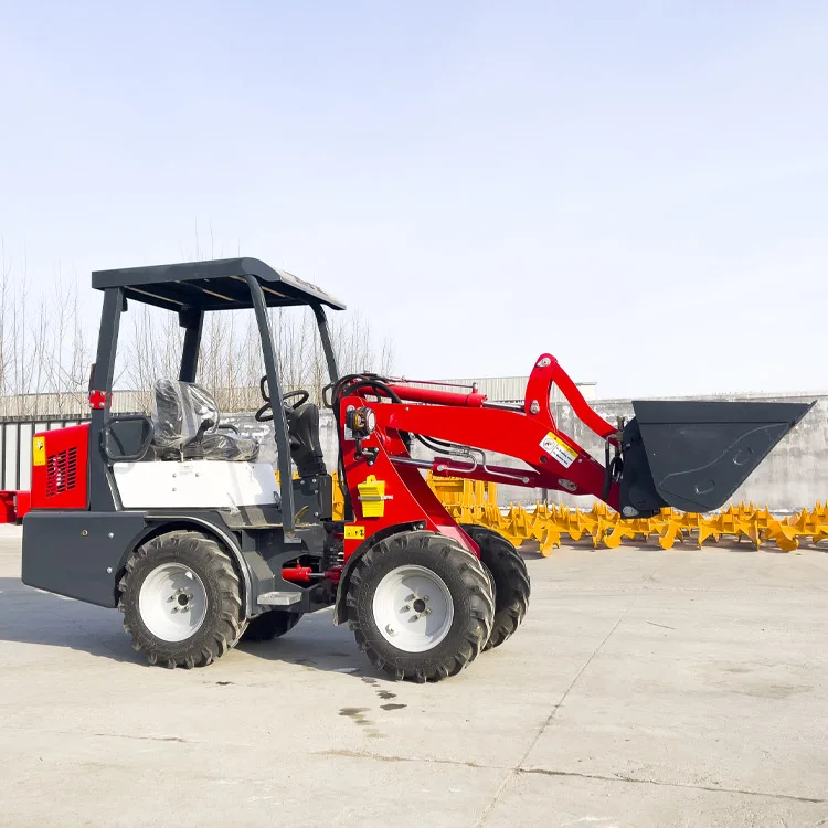 articulated new 0.8 ton  mini loader tractor zl 08 zl 10 front bucket wheel loader with air conditioner joystick