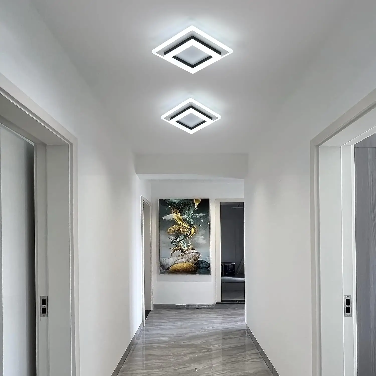 Modern Living Room Bedroom Black Ceiling Light Cold White Square Led Ceiling Light Led Lampen Deckenlampen