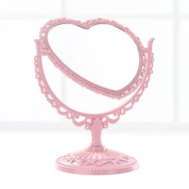 Vintage rose flower shape lady hand held mirror cosmetic mirror wholesale makeup mirror
