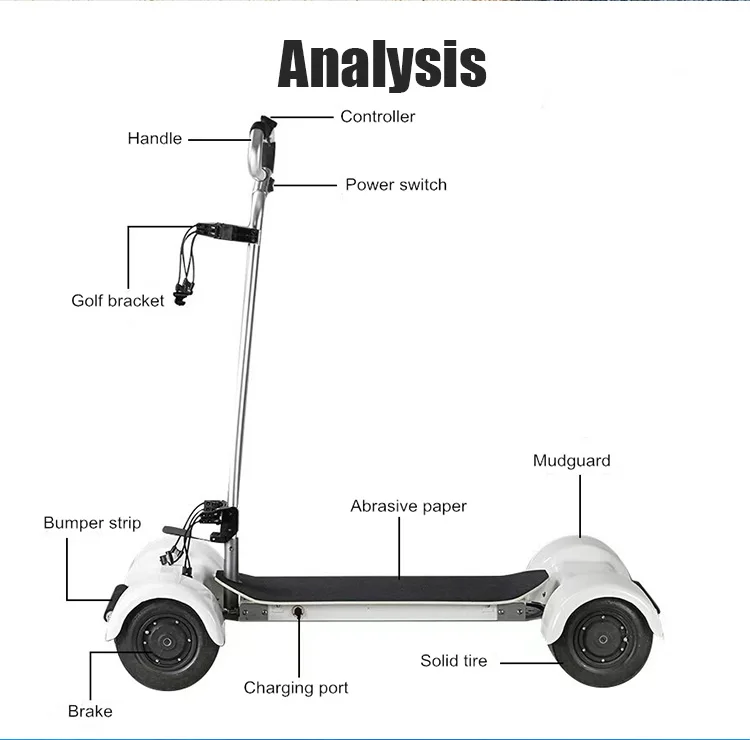 4 Wheel Electric Golf Scooter Cheap Adults Foldable 2000W Self-Balancing Electric Scooters Dual Motor Off Road Electric Golf Car