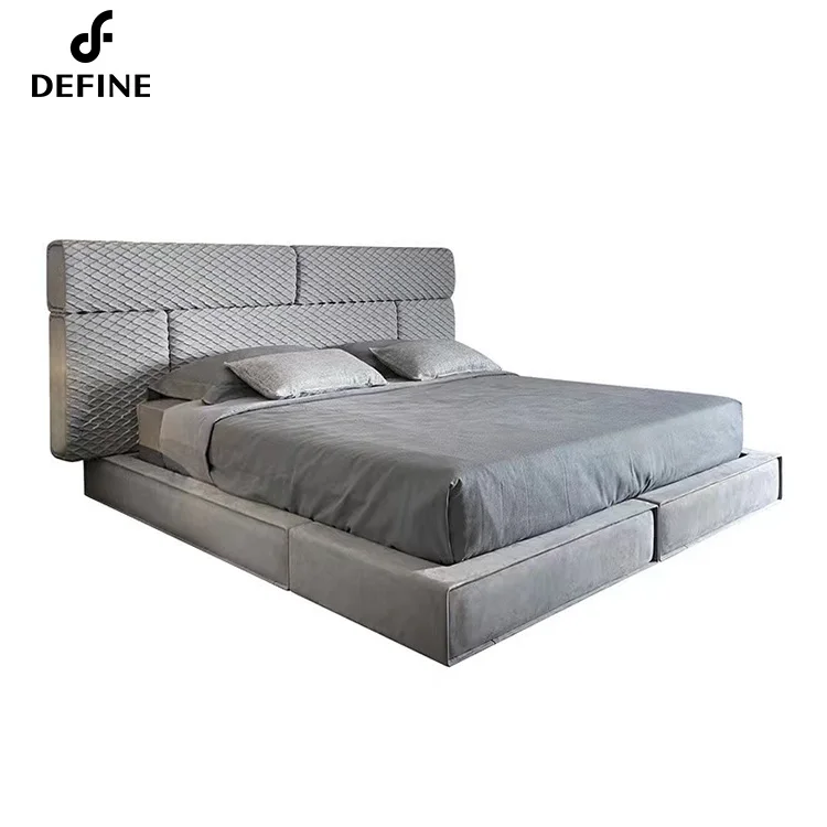 Comfortable Home Furniture Soft Mattresses Double Queen Modern Luxury Bed Luxury Bedroom Set House Wood Bed