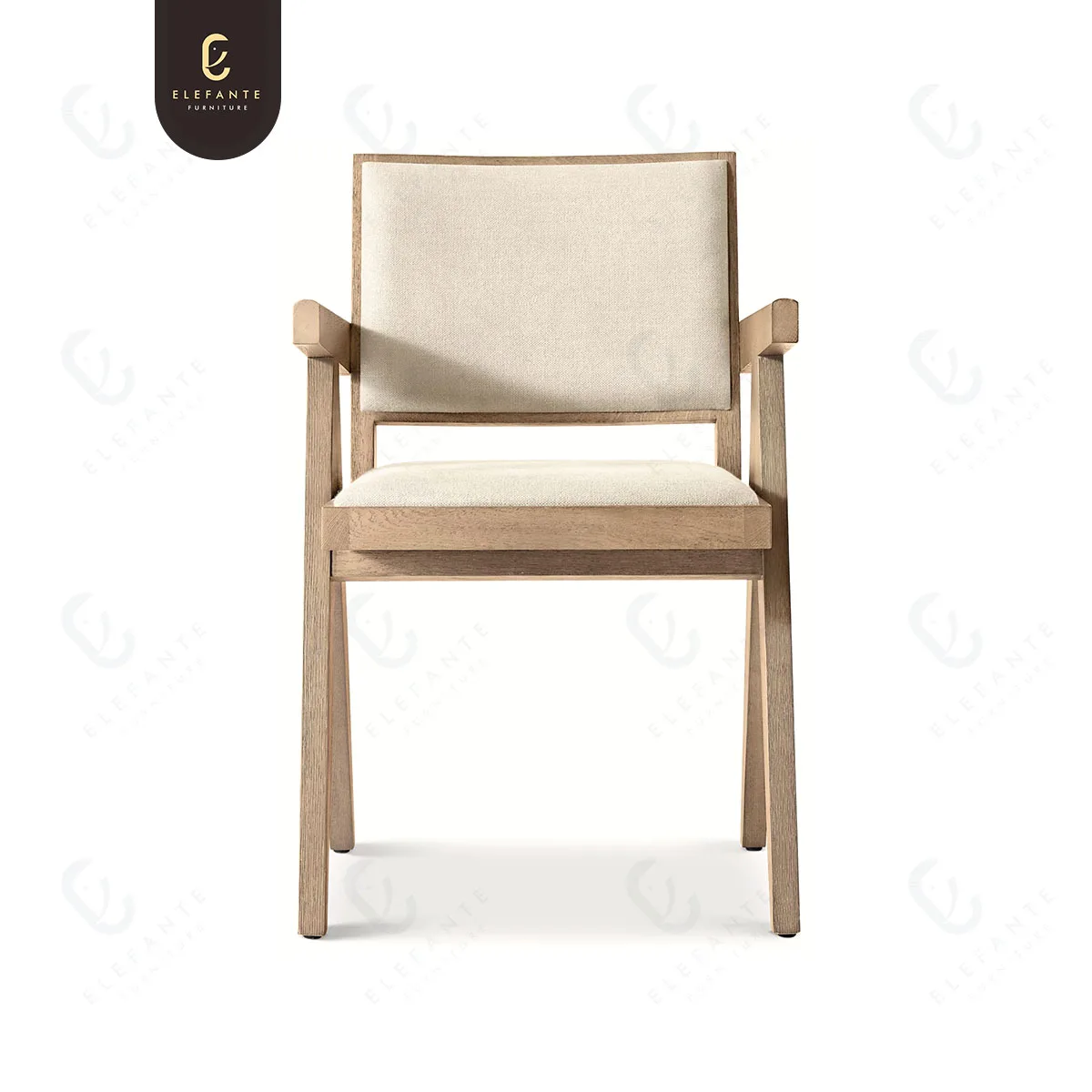 High Quality Classical Design Style Dining Room Furniture Indoor Kitchen Furniture Fabric Solid Wooden Dining Chair