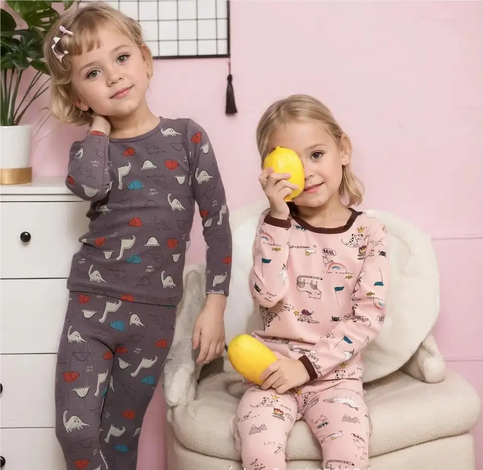Детская одежда с принтом DTG 100% хлопковые футболки для малышей комплект одежды Детские пижамные комплекты оптовая продажа 2 шт. мальчиков
