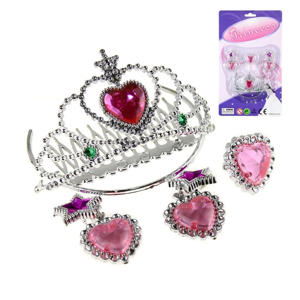 party supply plastic beauty toys girls princess jewellery crown costume for kids party supply