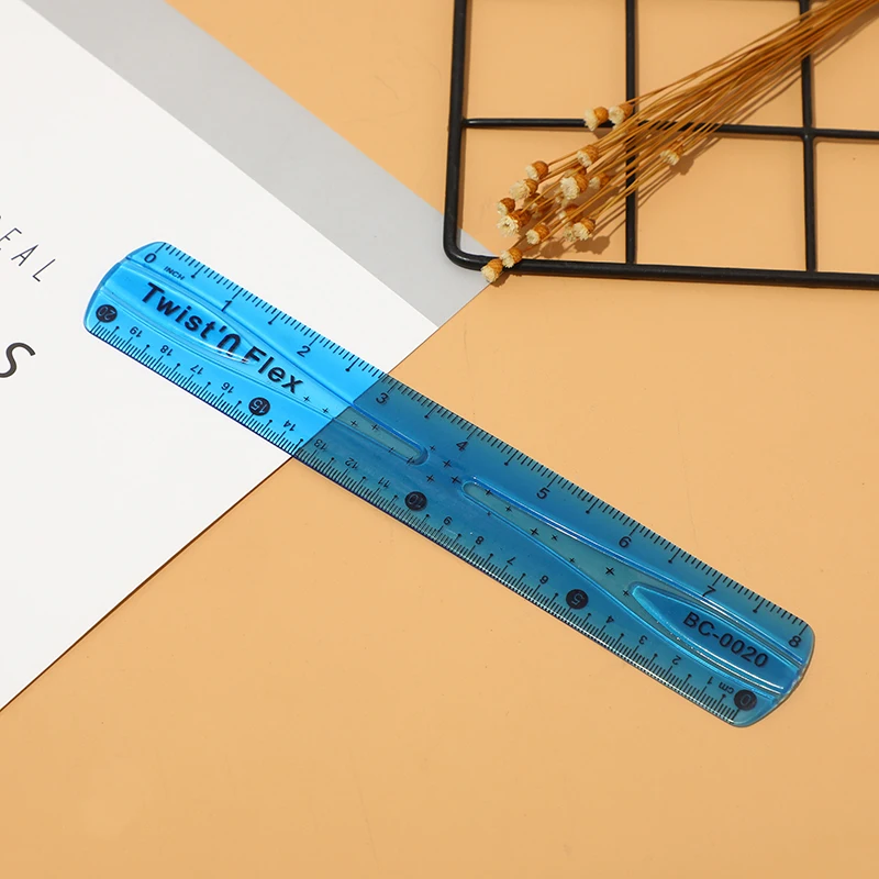 Custom Logo 20cm Student Ruler Wholesale Eco-friendly Magnifying Ruler Transparent Pvc Color Straight Ruler